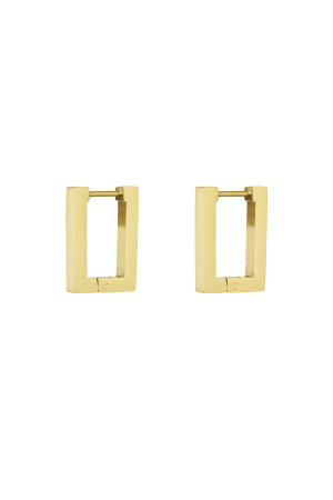 Boucles D'couleur Oreilles Rectangle Basique Couleur Or - Petites h5