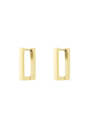 Boucles D'oreilles Rectangle Basic Medium - Doré h5