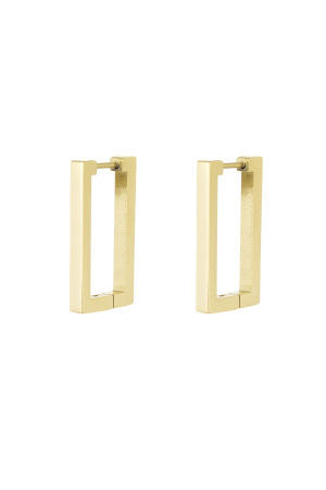 Boucles D'oreilles Rectangles Basiques Grandes - Dorées h5 