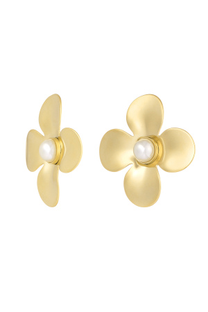 Boucles D'oreilles Déclaration Perle Florale h5