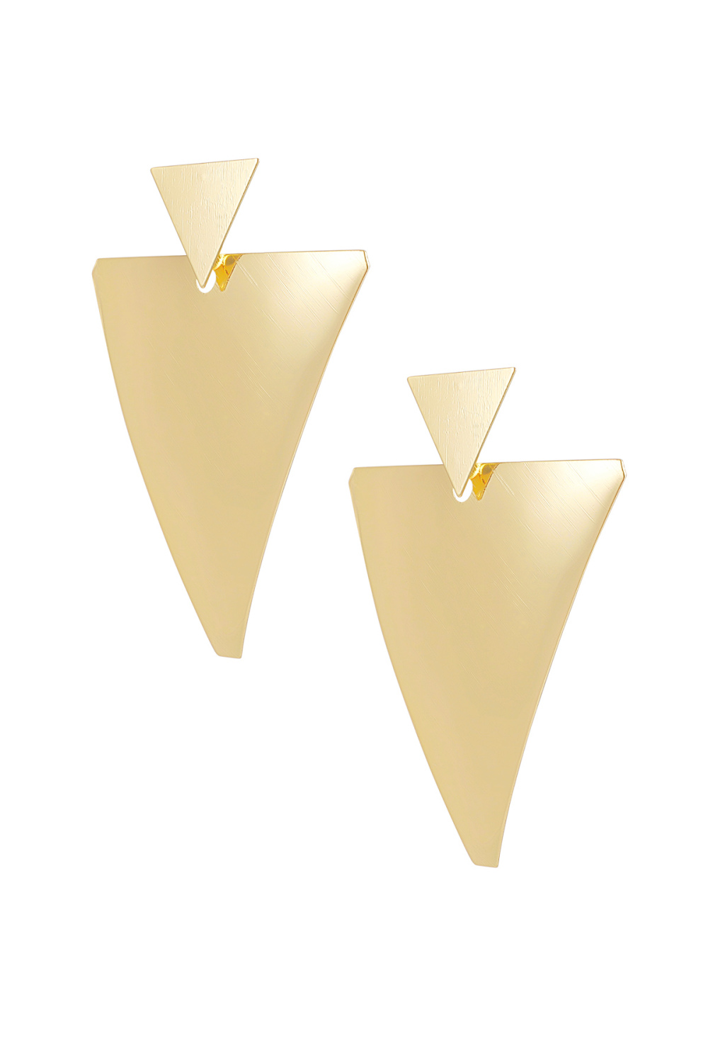 Boucles D'oreilles Double Triangle - Doré