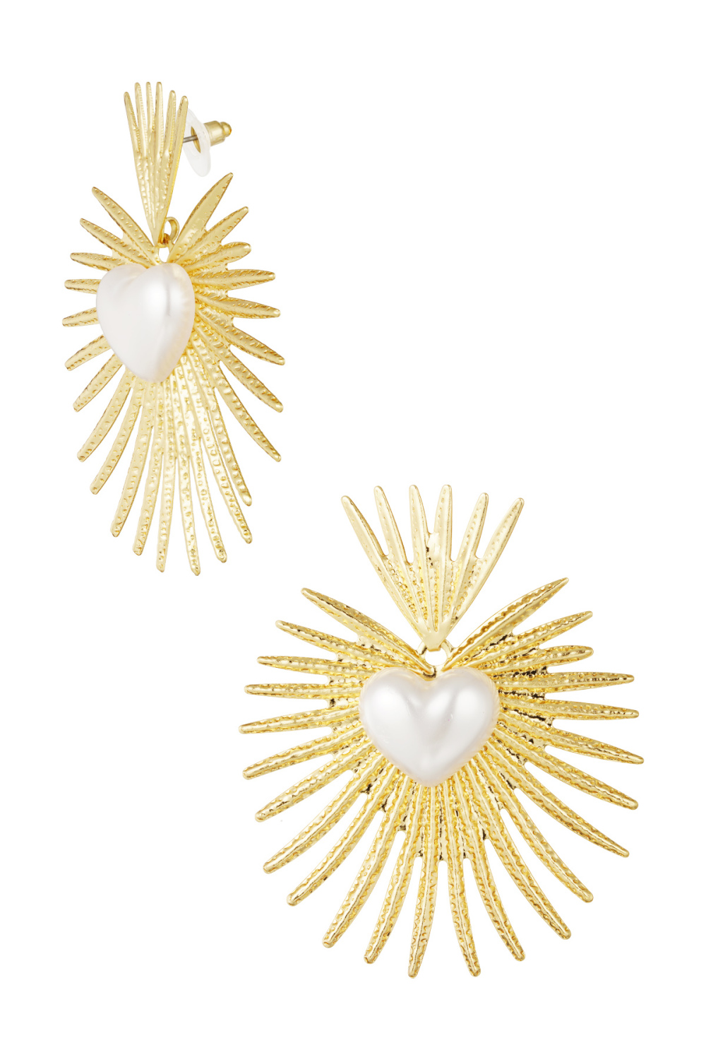 Boucle D'oreille Classique Avec Coeur En Perles 