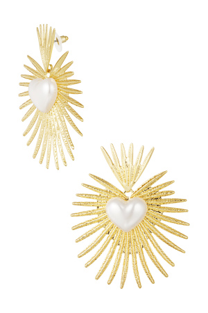 Boucle D'oreille Classique Avec Coeur En Perles h5 