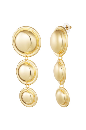 Boucles D'oreilles Trois Points - Doré h5