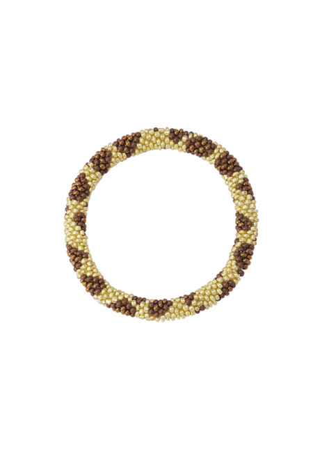 Figurine bracelet en perles - doré/marron
