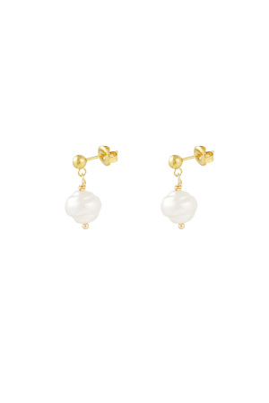 Boucles D'oreilles Breloque Perle - Doré h5 