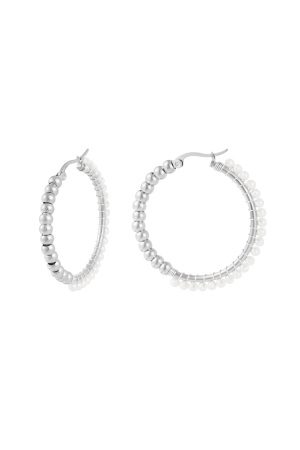 Boucles D'oreilles En Perles De Grand Cercle En Acier Inoxydable h5