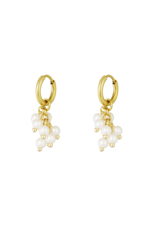 Boucle D'oreille Avec Fuseau De Perles - Doré h5