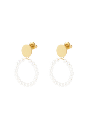 Boucles D'oreilles Perle Ronde - Dorée h5 