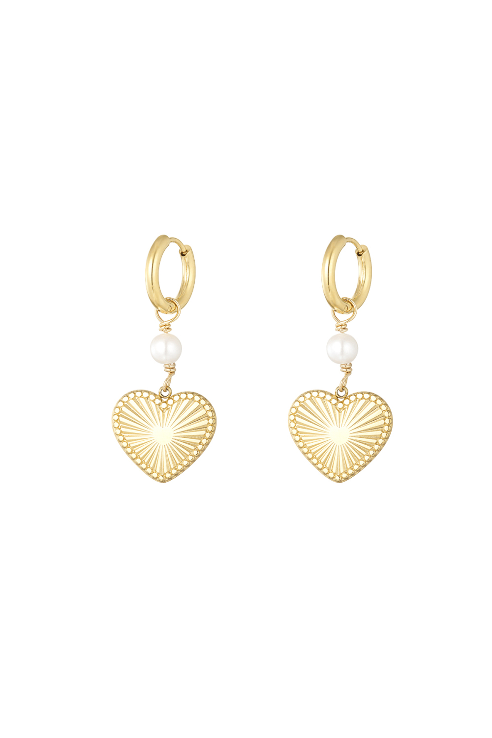 Boucles D'oreilles Ravissantes Perles - Dorées 
