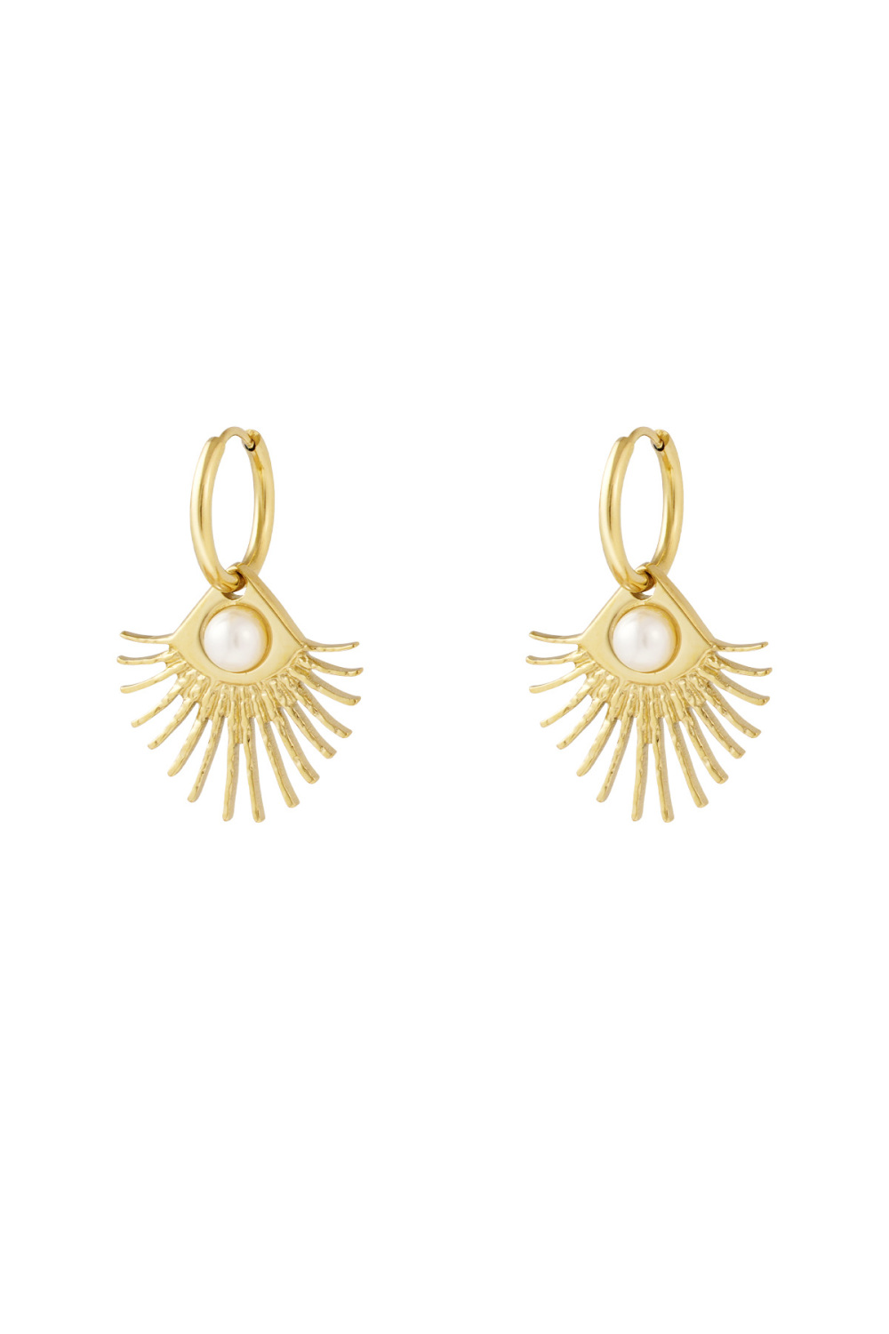 Boucles D'oreilles Oeil De Perle - Doré 
