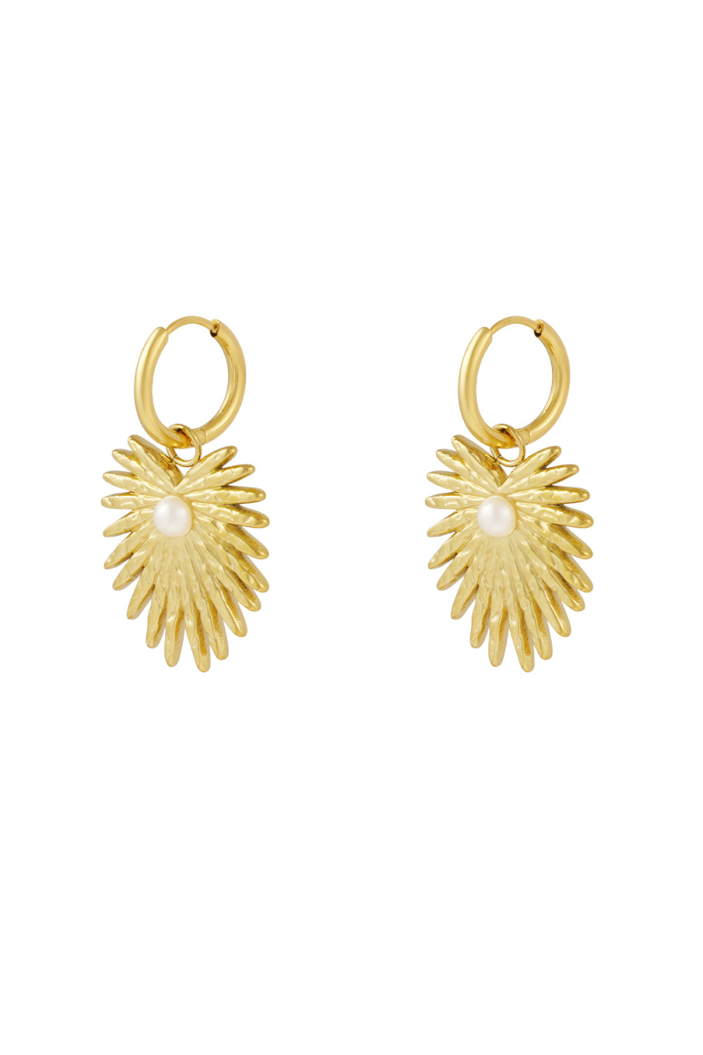 Boucles D'oreilles Perle De Palmier - Doré 