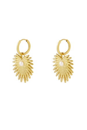 Boucles D'oreilles Perle De Palmier - Doré h5 