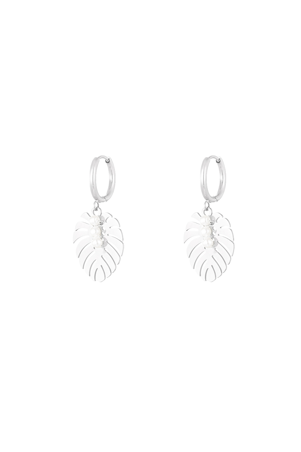 Boucles D'oreilles Feuille Perle Amour - Doré 