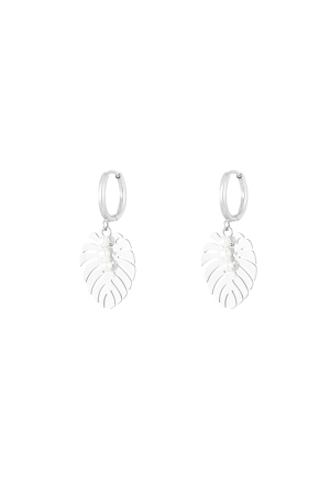 Boucles D'oreilles Feuille Perle Amour - Doré h5 