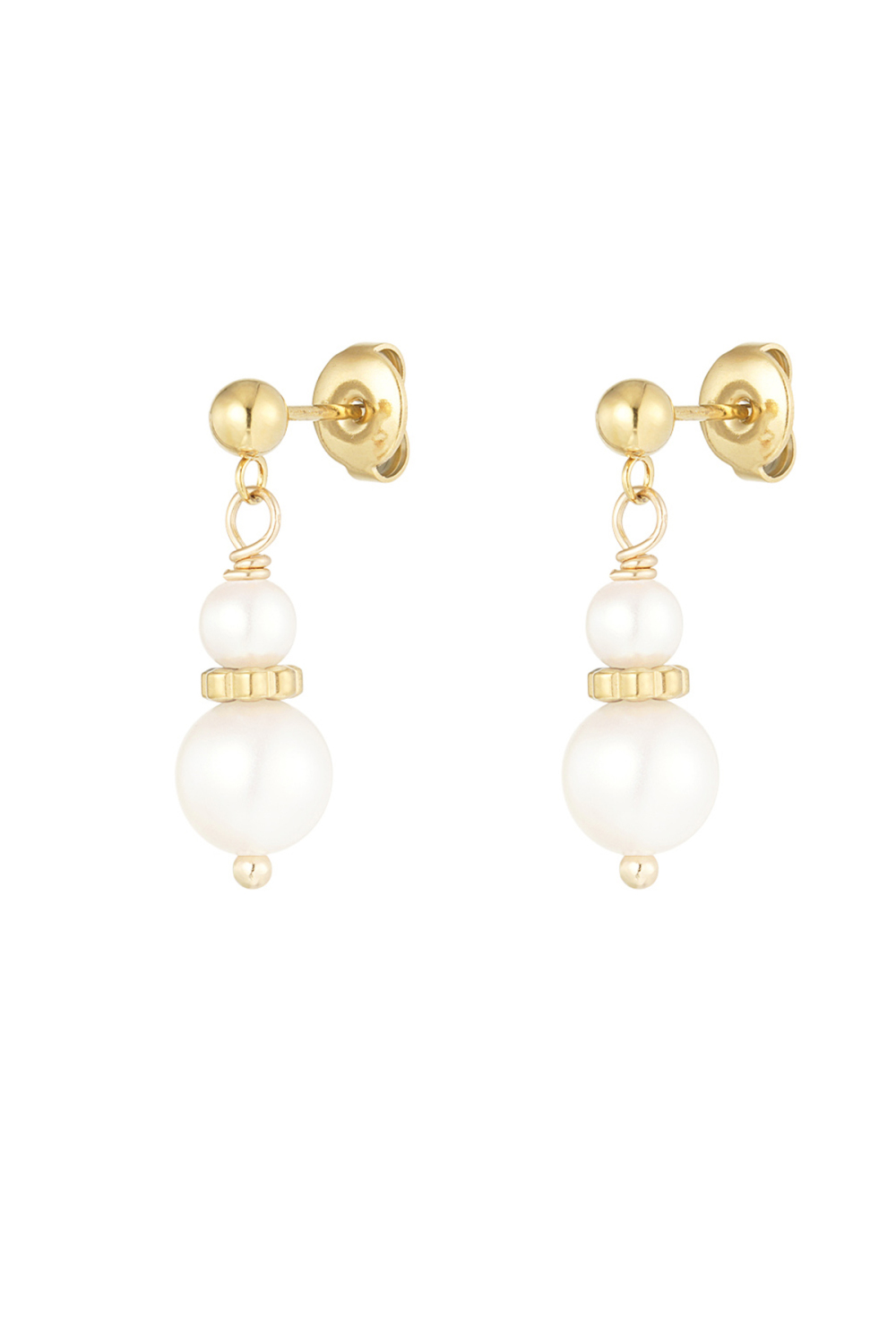 Boucle D'oreille Avec Deux Pendants De Perles 