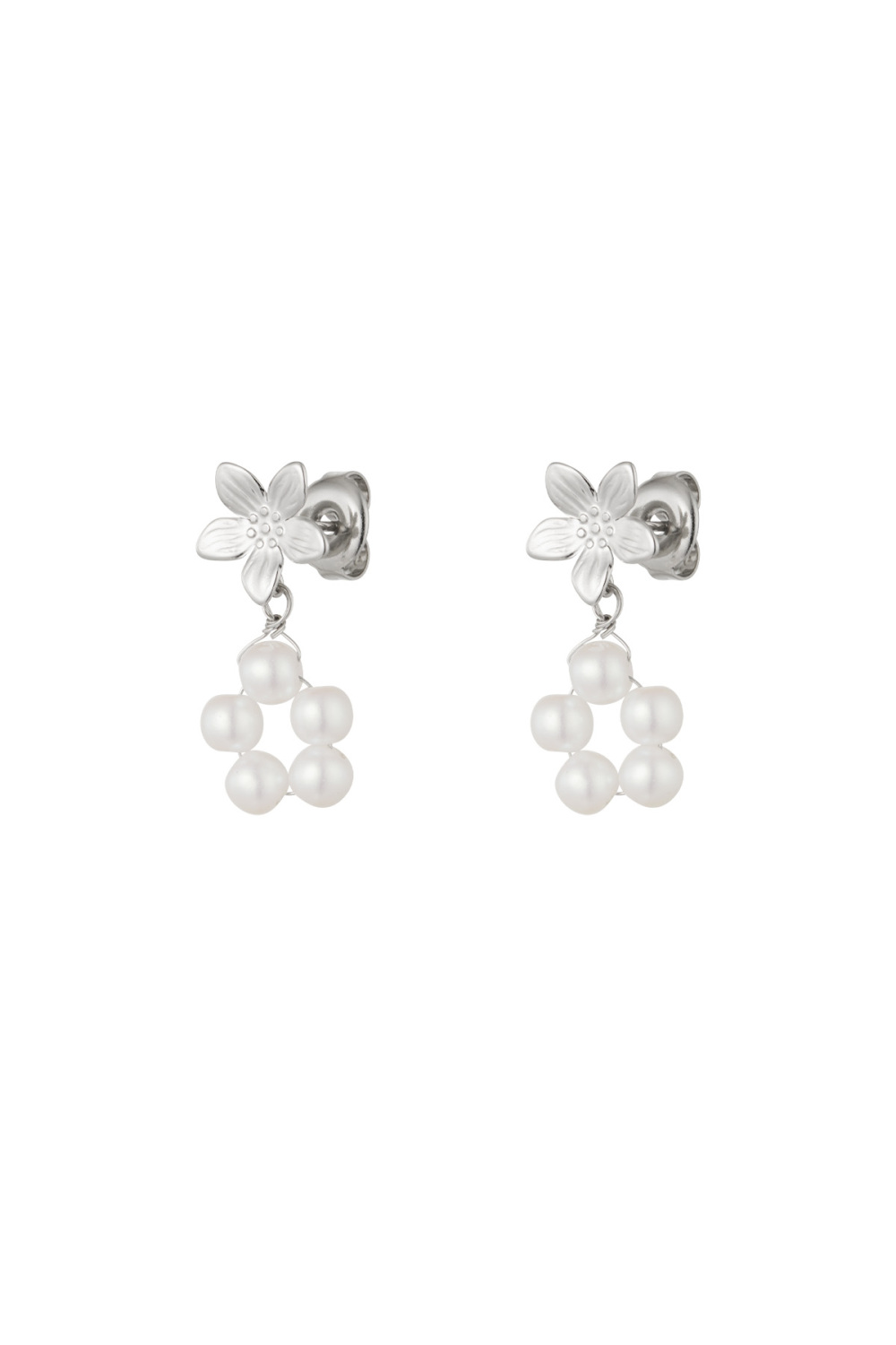 Boucles D'oreilles Perle Fleur 