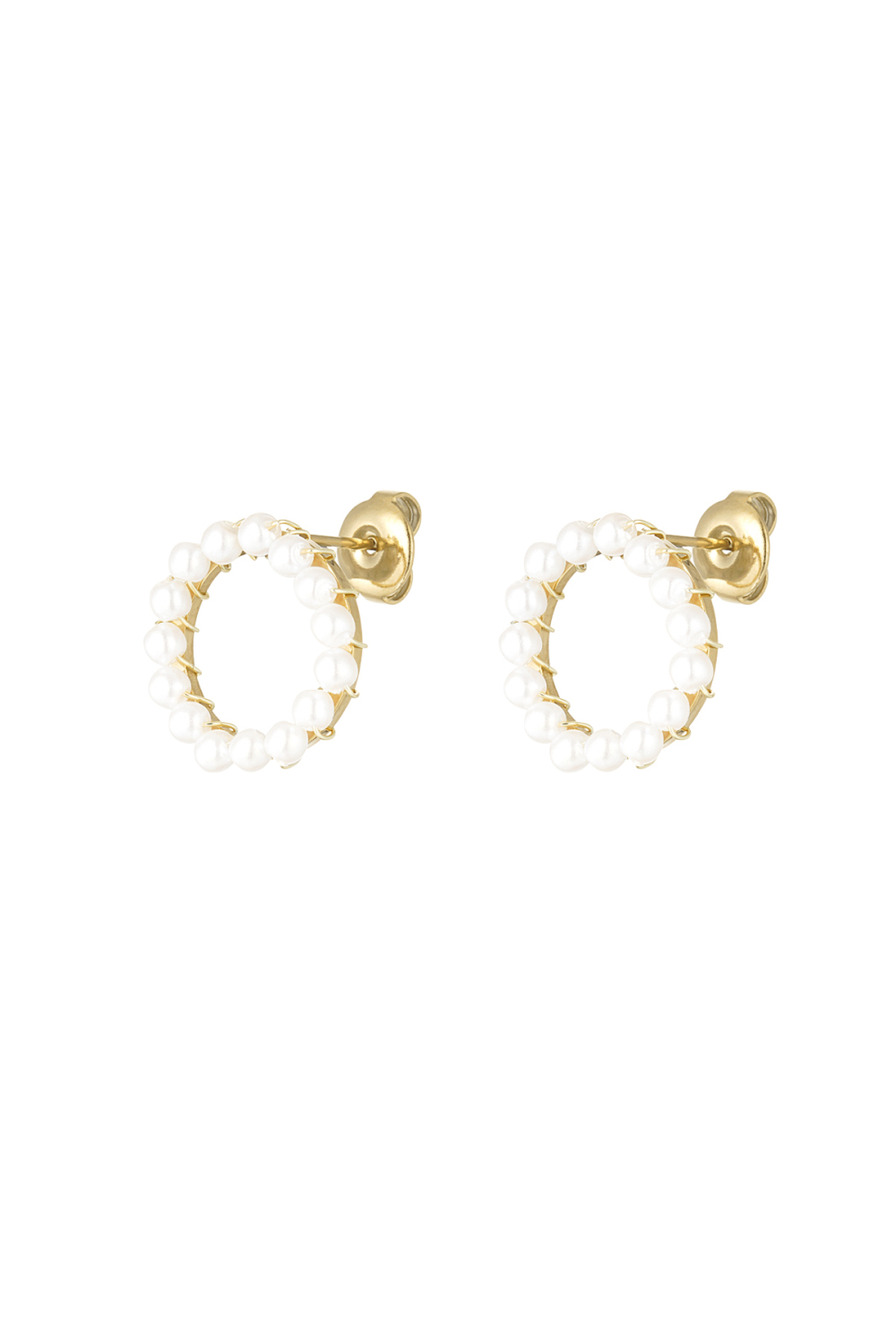 Boucle D'oreille Ronde Avec Perles 
