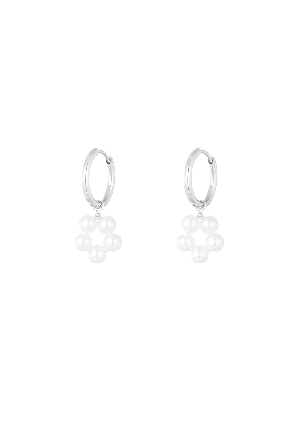 Boucle D'oreille Avec Pendentif Fleur En Perles 
