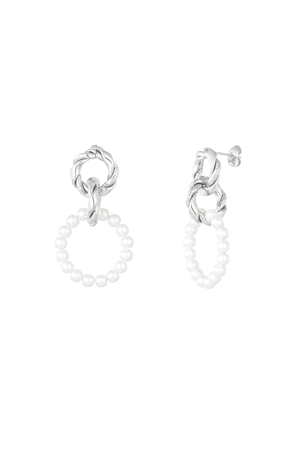 Boucle D'oreille Avec Pendentif Perle Ronde 