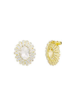 Boucles D'couleur Oreilles Soleil Pailleté Couleur Or - Zircon Cuivre h5 