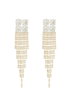 Boucles D'oreilles Scintillantes Glam Gold - Zircon Cuivre h5 