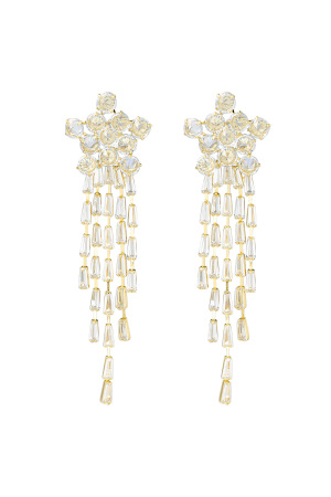 Boucles D'couleur Oreilles Étoile Scintillante Couleur Or - Zircon Cuivre h5