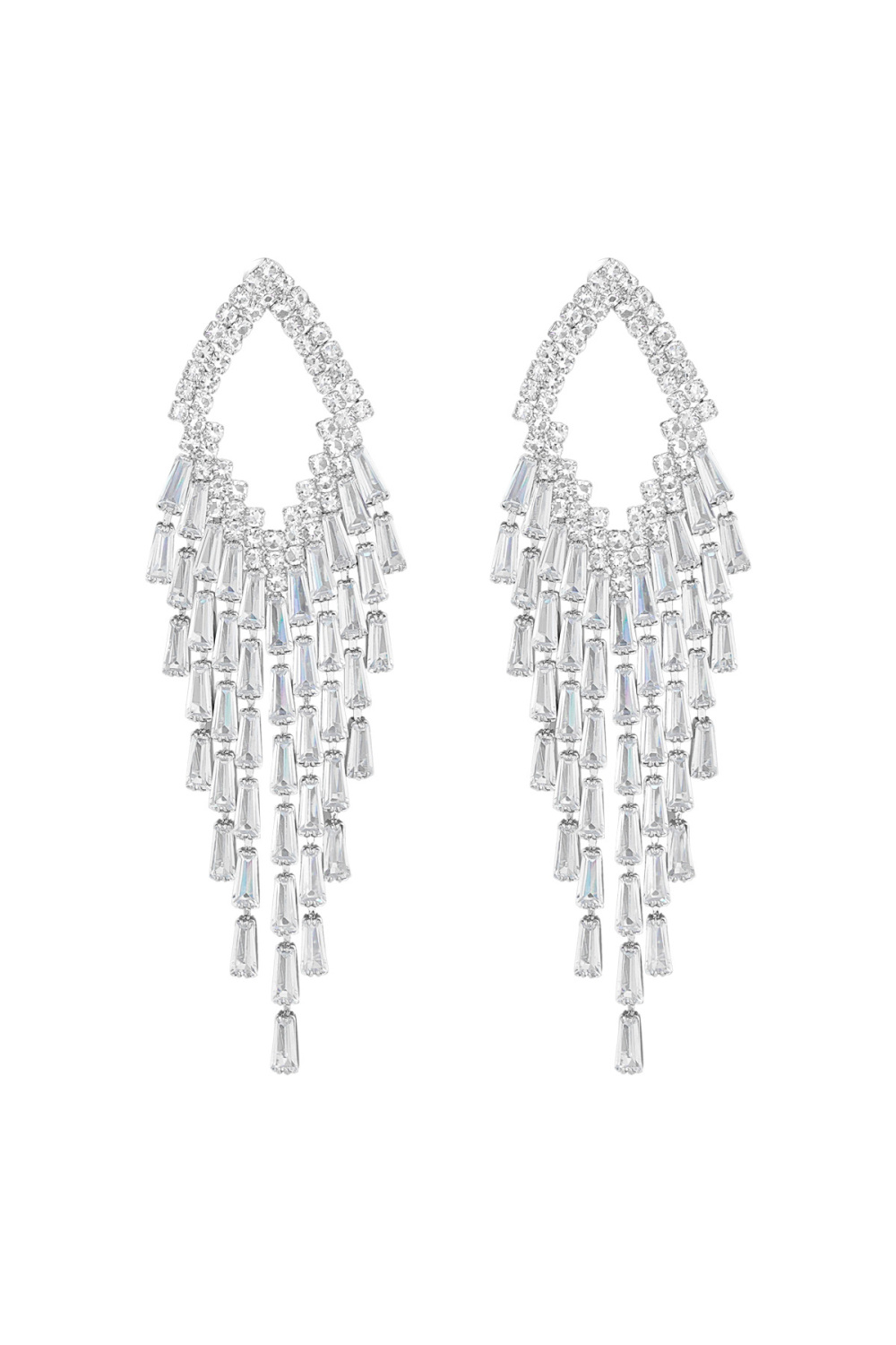Boucle D'oreille Diamant Scintillant Argent - Zircon Cuivre 