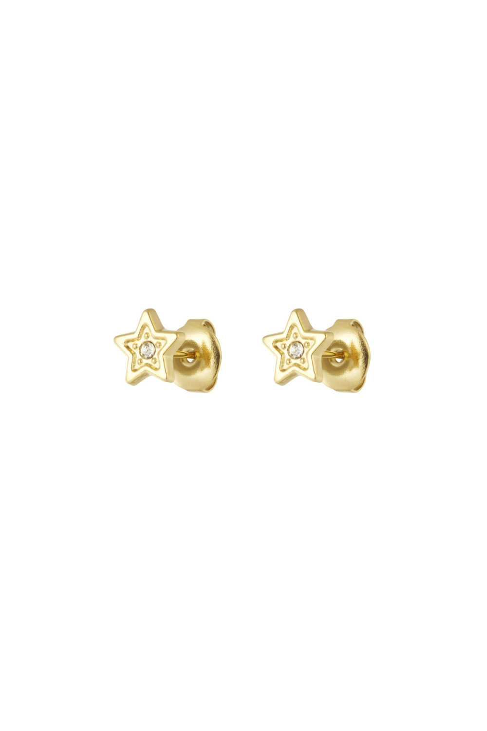 Boucle D'oreille Étoile Avec Pierre - Doré  