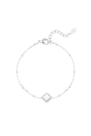 Bracelet Trèfle Avec Perles - Doré h5 