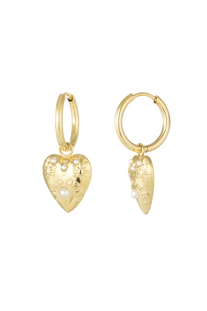 Boucles D'oreilles J'adore Perles - Doré h5 