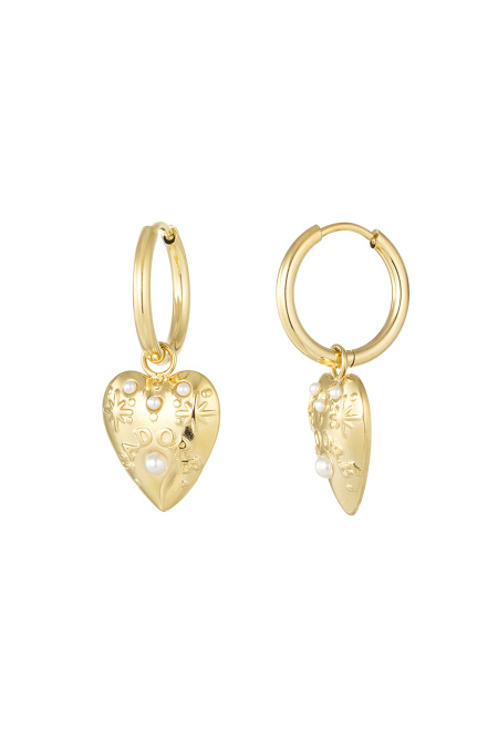 Boucles d'oreilles j'adore perles - doré