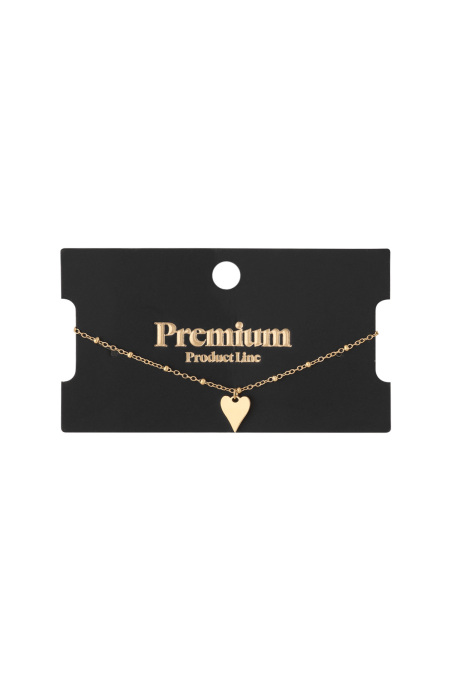 Bracelet avec breloques pois et coeur - doré  2