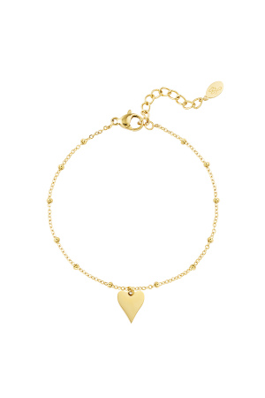 Bracelet Avec Breloques Pois Et Coeur - Doré  h5 