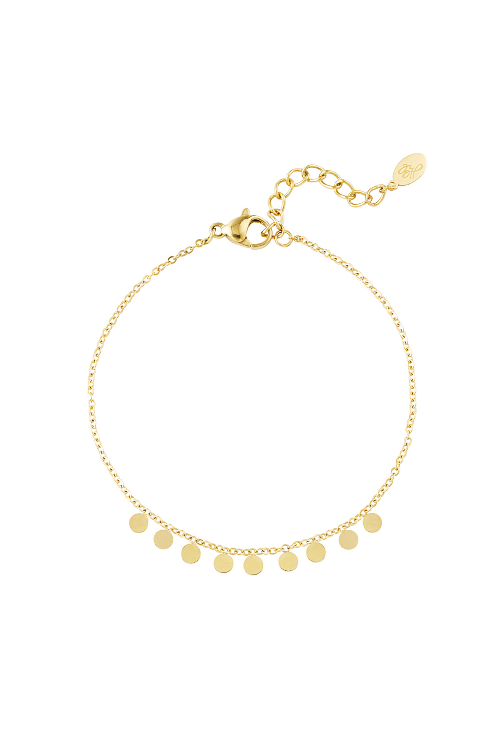 Bracelet Simple Avec Pendentifs Ronds - Doré 