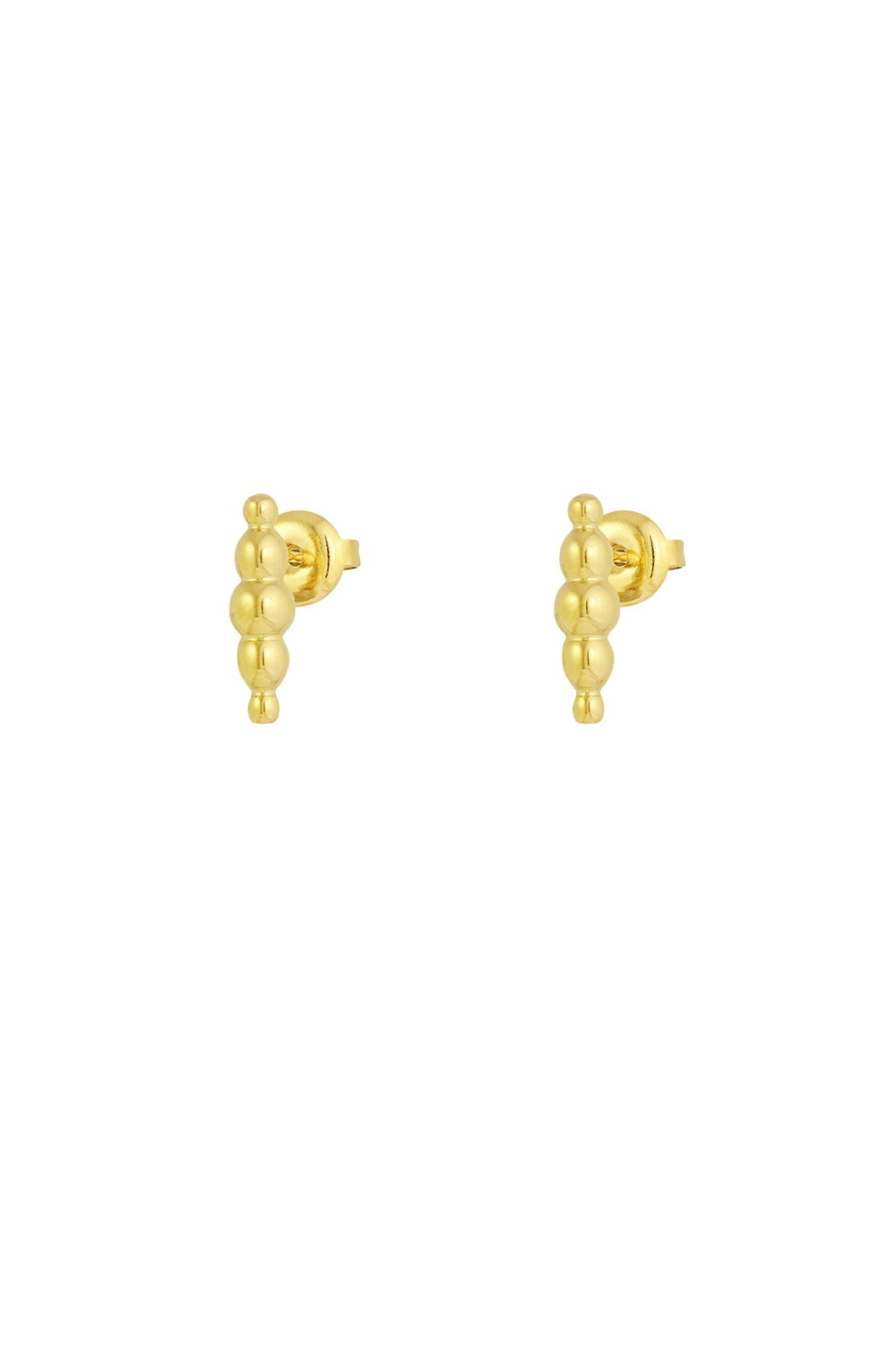 Boucles D'oreilles Puces Pois De Fête - Doré 
