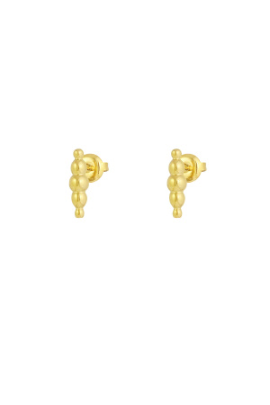 Boucles D'oreilles Puces Pois De Fête - Doré h5 