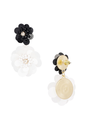 Boucles D'oreilles Saison Des Fleurs - Noir Et Blanc h5 