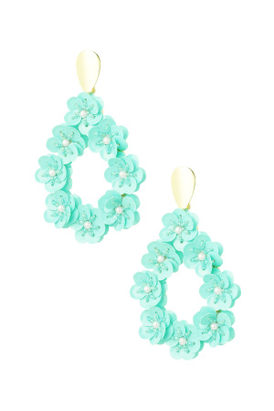 Boucles D’couleur Oreilles Rondes À Déclaration Flcouleur Orale - Vert/Couleur Or h5