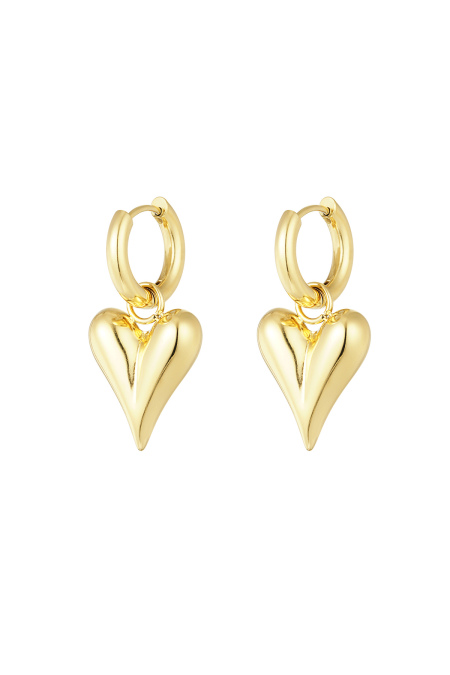 Boucles d'oreilles avec pendentifs coeur medium - doré
