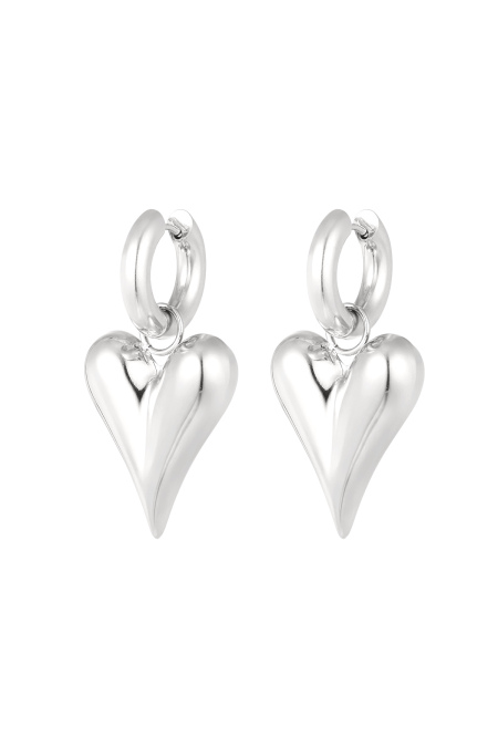 boucles d'oreilles avec pendentifs coeur grand