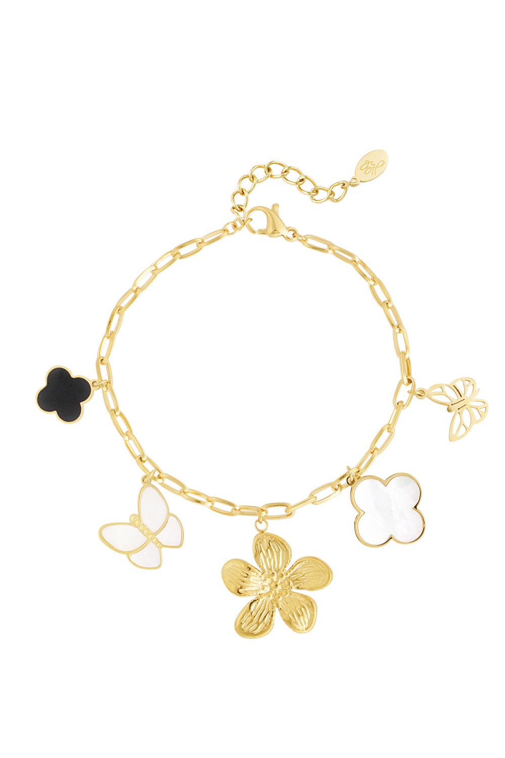 Bracelet Charm Enfant Fleur - Doré 