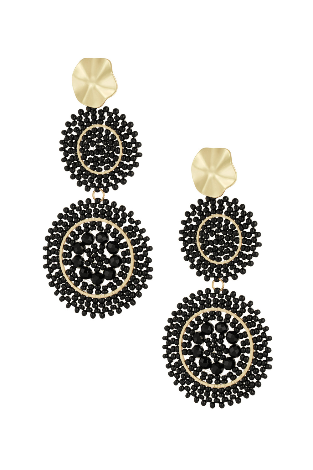 Boucles D'couleur Oreilles Tournesol Verre - Couleur Or Blanc