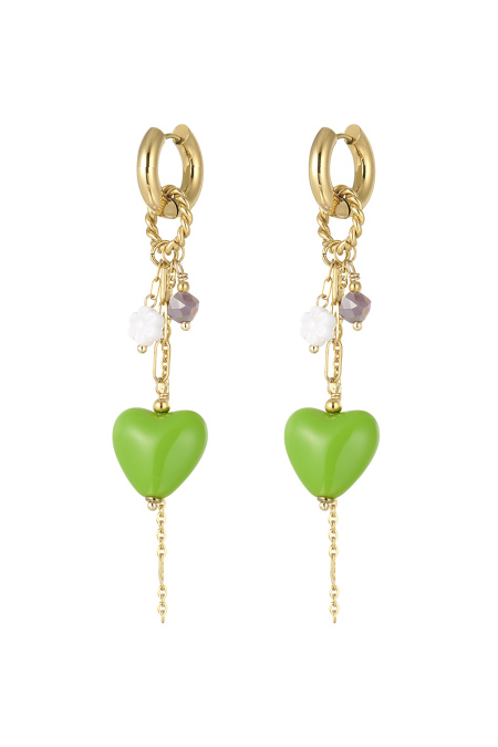Boucles d'oreilles Love party - vert/violet