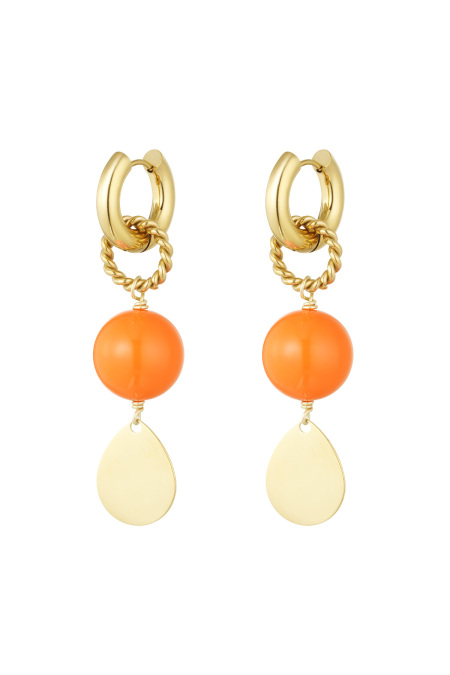 Boucles d'Couleur oreilles brillantes - Couleur or bleu