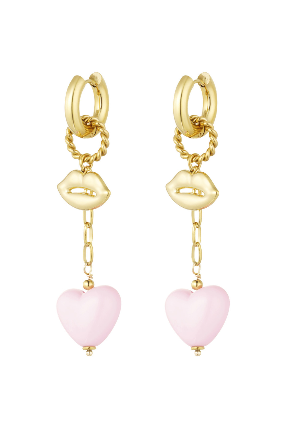 Boucles D'couleur Oreilles Amour Sur Les Lèvres