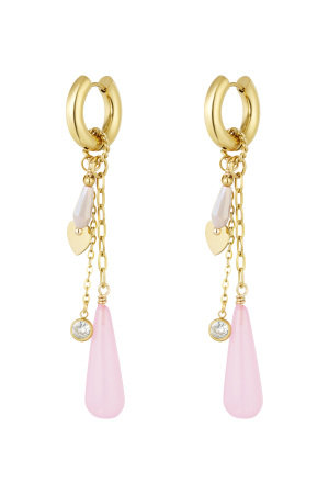 Boucles D'oreilles La Vie Est Belle - Rose Violet h5