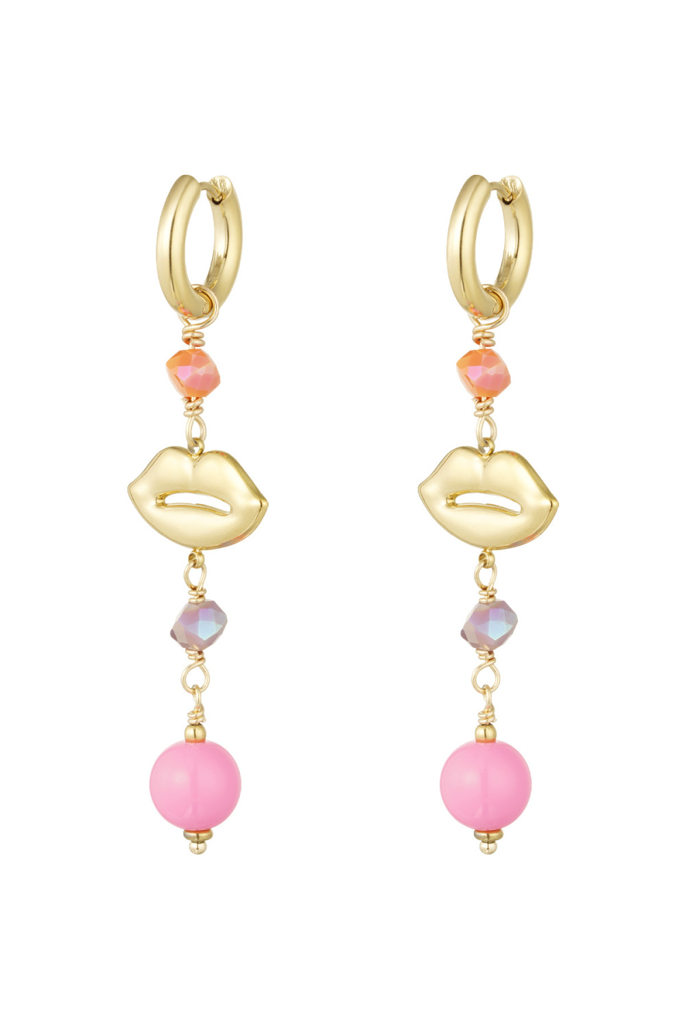 Boucles D'oreilles Lèvres En Feu - Bleu Vert 