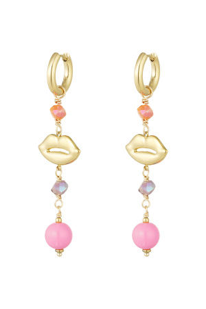 Boucles D'oreilles Lèvres En Feu - Bleu Vert h5 
