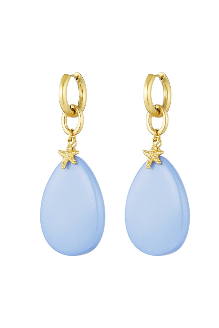 Boucles d'oreilles ovales avec étoile de mer